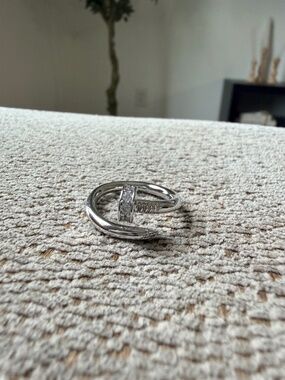 Elegant Silver Plated Nail Ring